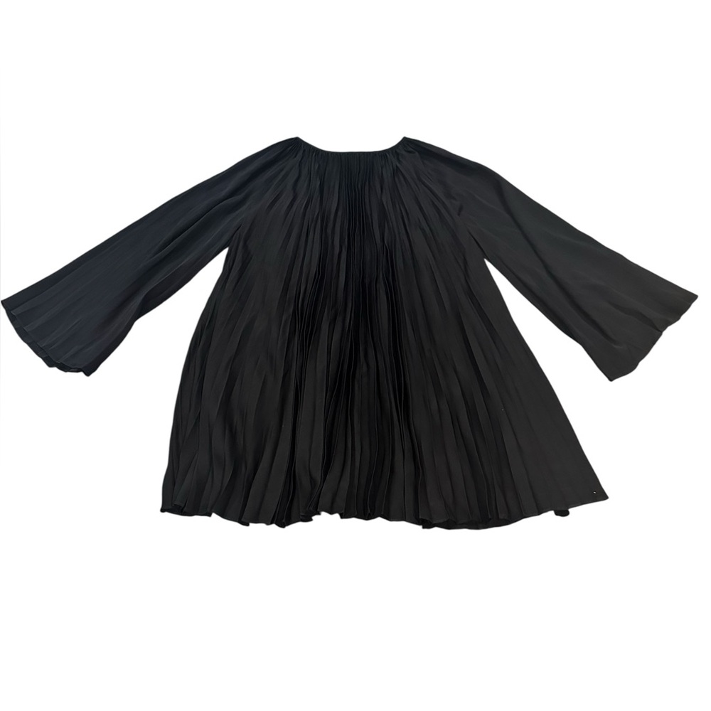 Alice + Olivia Scoop Silk Black Pleated Wedding Guest Cocktail Party Dress S - Picture 3 of 13